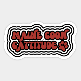 Maine Coon Cattitude bw Sticker